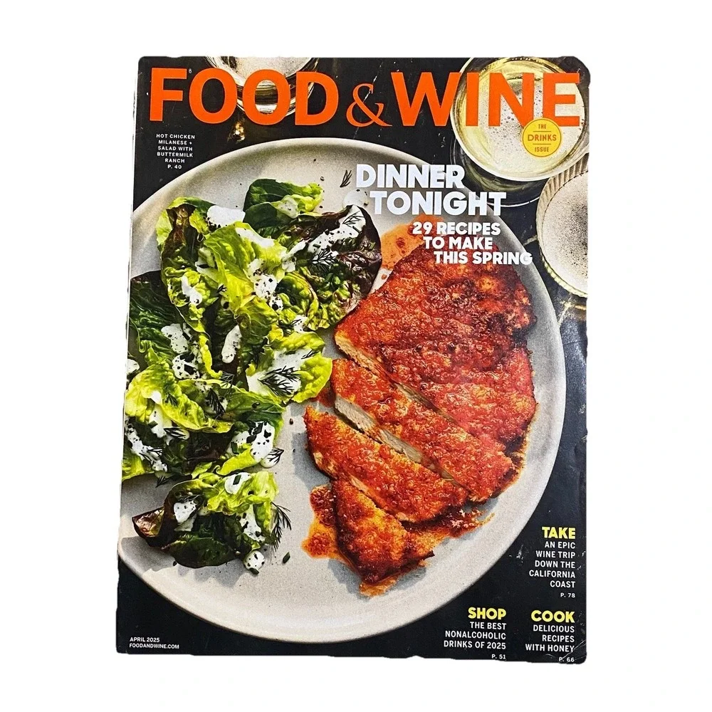 Lot of 8 Food & Wine Magazine Spring Summer 2025 Gourmet Cooking Recipe